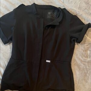 FIGS Women's Elegant Black Button Down Shirt